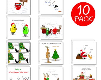 10 x BESTSELLER Funny Christmas Card Multipack - Our 10 Best Xmas Cards in One Box