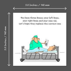 Funny Knee Replacement Card: Get Well Soon, Operation Recovery image 2