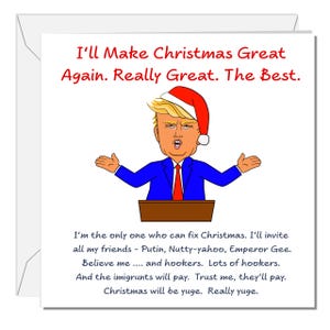 Donald Trump Weihnachtskarte - Lustige Trumpfkarte Wahl 2024 wieder Super Humorvoll