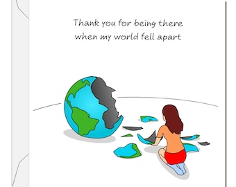 Friendship Card Friend Support Appreciation Help Sadness Condolence Husband Wife Brother Sister In the Middle of the Chaos