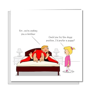 Funny Rude Birthday Card: Doggy Position Puppy Humor