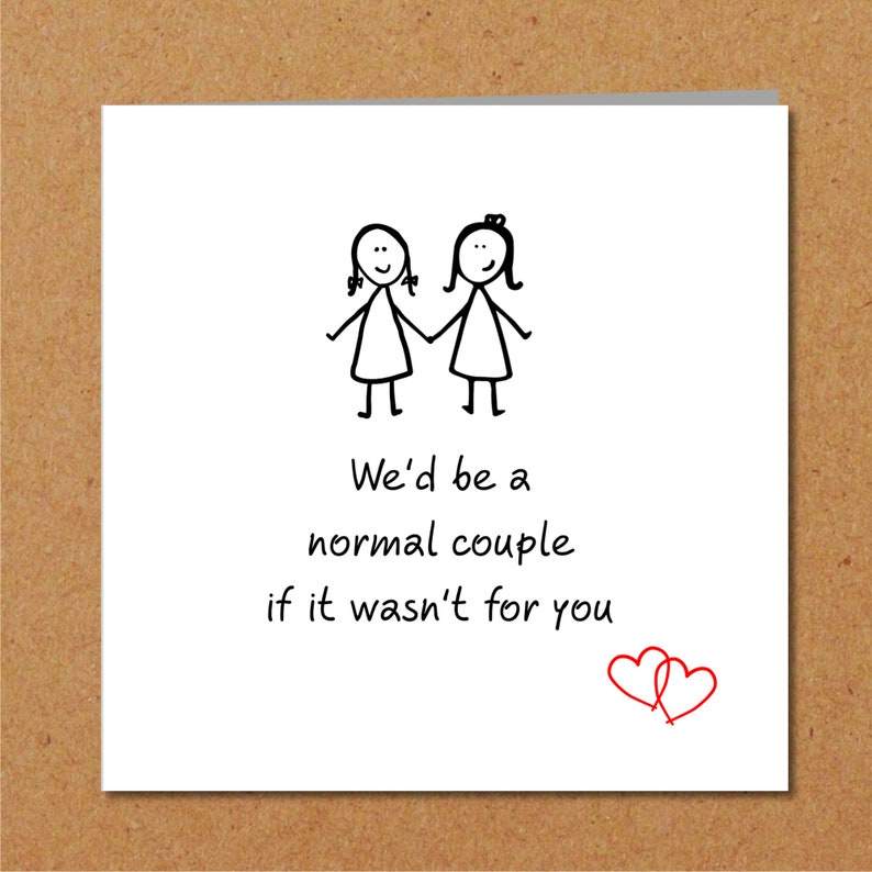 Funny Lesbian Valentines /Birthday Card for girlfriend / partner same sex love friendship LGBT Lesbian Gay amusing humorous image 2