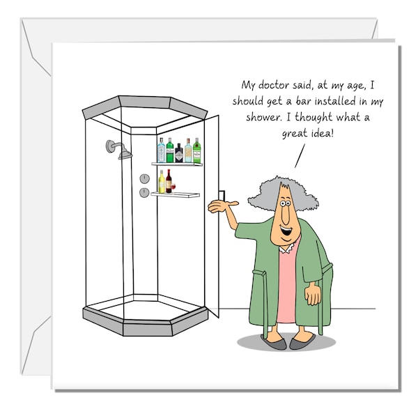 Funny Birthday Card / Mother's Day Card 50th 60th 70th for Wife Mother/Mum Auntie Female Friend - Old aged age - Funny, humorous and fun