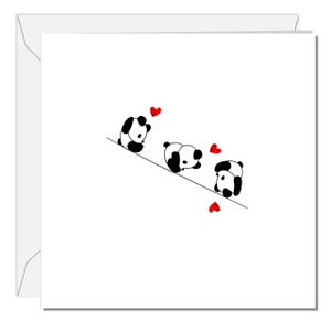 Niedliche Valentinstag Karte Geburtstag Karte Mann Frau Freund Freundin Romantische Liebe Panda Bär Hals über Kopf verliebt