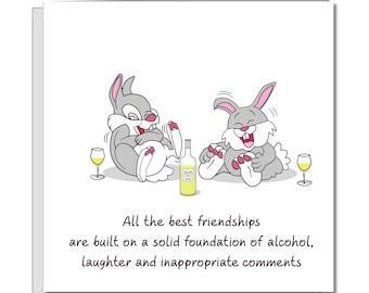 Best Friends / Friendship birthday card for female girl friend - Funny, humorous, amusing and fun. Bestie BFF Bad influence