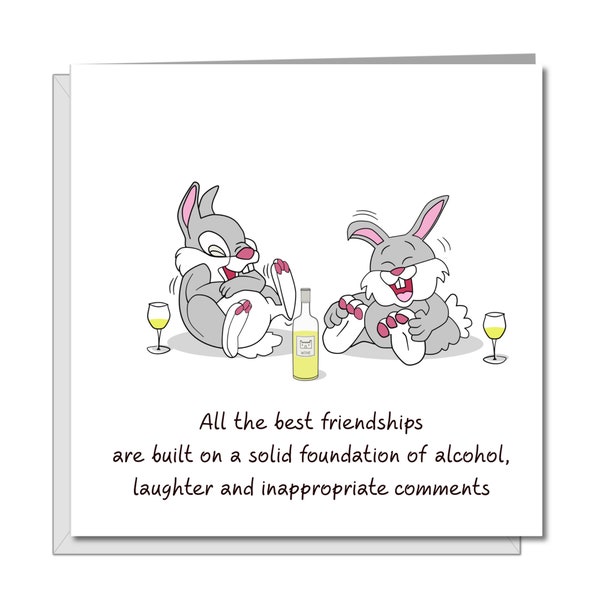 Best Friends / Friendship birthday card for female girl friend - Funny, humorous, amusing and fun. Bestie BFF Bad influence