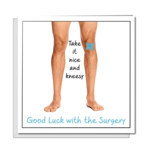 Carte de chirurgie de remplacement du genou - Get Well Soon Card, Operation Recovery, Felicitations Funny, humoristique, fun Recover