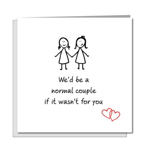 Funny Lesbian Valentines /Birthday Card for girlfriend / partner same sex love friendship LGBT Lesbian Gay amusing humorous image 1