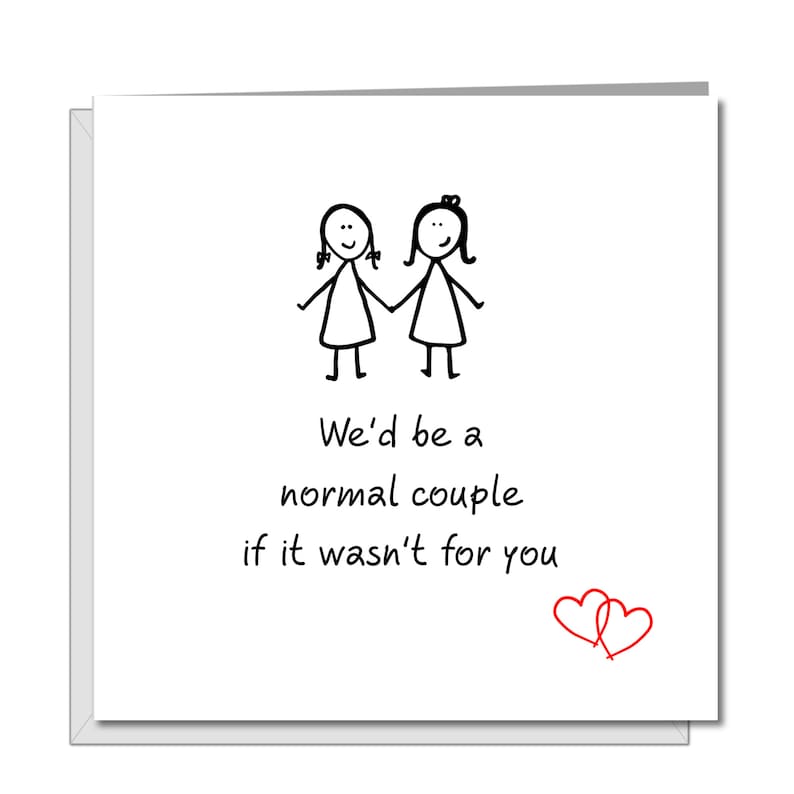 Funny Lesbian Valentines /Birthday Card for girlfriend / partner same sex love friendship LGBT Lesbian Gay amusing humorous image 1