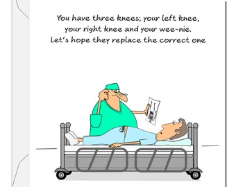 Funny Knee Replacement Surgery Card Get Well Soon Card Operation Recovery Congratulations for Him Humorous Recover Male Man Dad Son Swizzoo