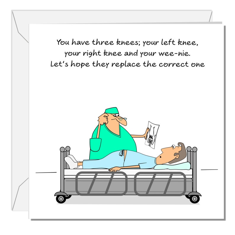 Funny Knee Replacement Card: Get Well Soon, Operation Recovery image 1