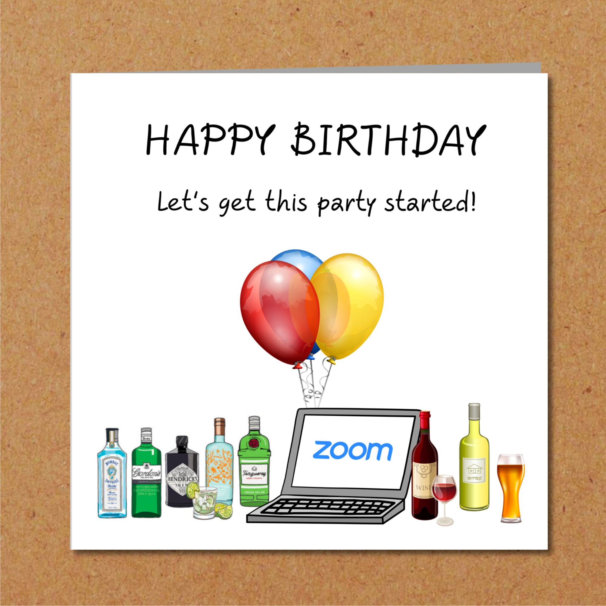 Zoom Lockdown / Self Isolation / Quarantine Birthday Card - Funny Amu…