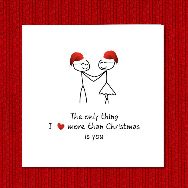 Romantic Christmas Card Love Christmas Girlfriend Etsy