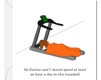 Funny Treadmill Birthday Card: Gym Humor, Mum, Girlfriend