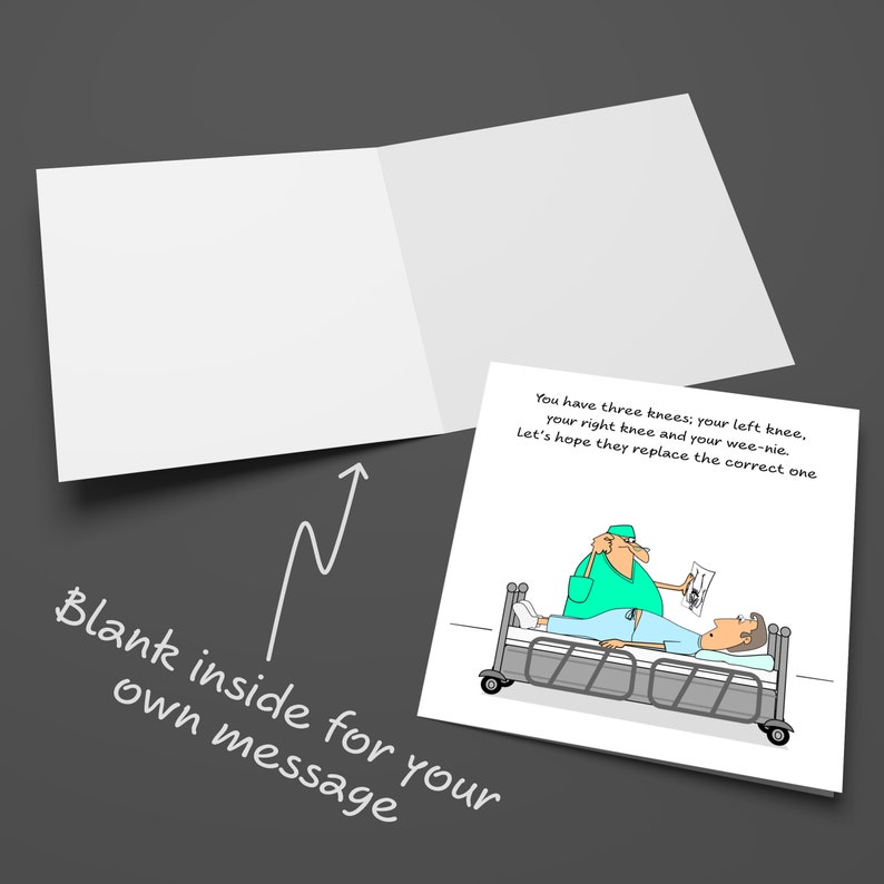 Funny Knee Replacement Card: Get Well Soon, Operation Recovery image 3