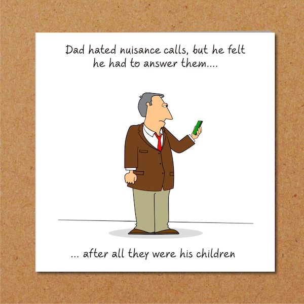 Funny Dad Birthday Card / Father's Day Card - best Dad kids son daughter - humorous humour amusing
