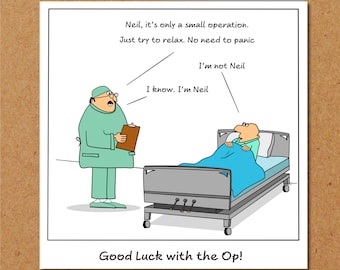 Funny Card for Hip / Knee Surgery / Operation Card - Get Well Soon Card - Quick Recovery, Congratulations -  Hospital Humorous / Humour