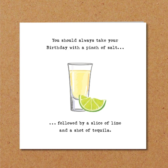 Tequila Birthday Card Etsy Funny & Festive Greetings
