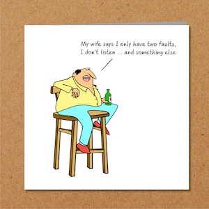 Funny Birthday Card for Husband, Dad or any male friend 40th 50th 60th humorous humour fun any occasion image 2