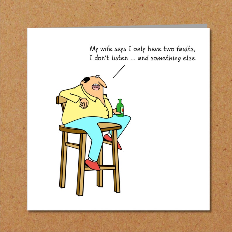 Funny Birthday Card for Husband, Dad or any male friend 40th 50th 60th humorous humour fun any occasion image 2