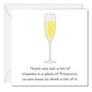 Prosecco-Champagne Karte. Geburtstagskarte. Freundschaftskarte. Freundekarte.  Anzug für jeden Anlass. Alle Gelegenheiten. Lustig, humorvoll und amüsant. Handgefertigt.
