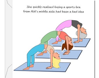 Funny Yoga Birthday Card - Pilates Crossfit Gym - Mum Wife Girlfriend Sister Daughter Girl Friend Female Her Naughty Cheeky Joke