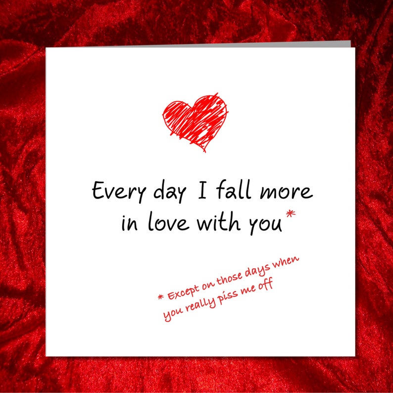 Funny Valentines Day Card For Boyfriend Girlfriend Husband Etsy
