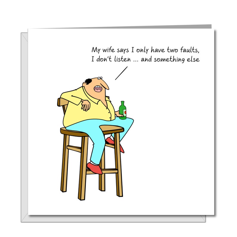 Funny Birthday Card for Husband, Dad or any male friend 40th 50th 60th humorous humour fun any occasion image 1