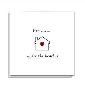 Nouvelle carte de maison, carte de déménagement - La maison est là où se trouve le cœur - Love Apartment Flat