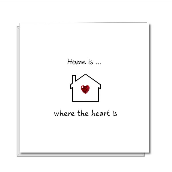 New Home Card, Moving House Card - Home is where the Heart is - Love Apartment Flat