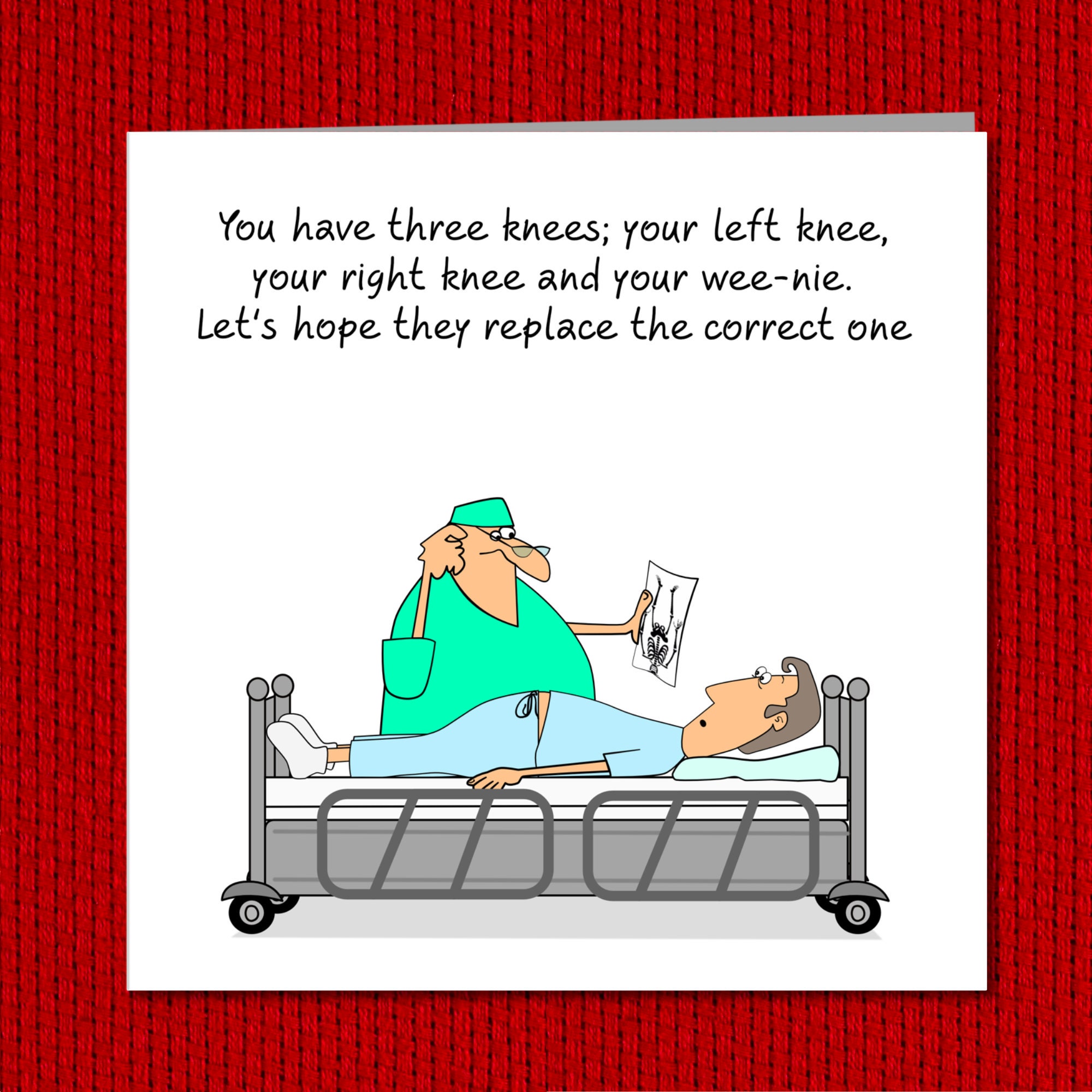 Funny Knee Replacement Surgery Card Get Well Soon Card Etsy