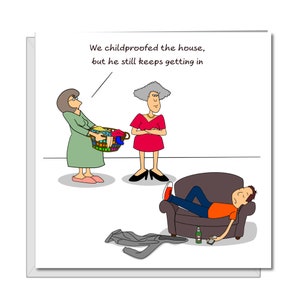 Carte d'anniversaire amusante de la part de son mari, carte de fête des mères – Enfants rentrant à la maison – Amusante et humoristique sur la vie de maman avec les enfants Swizzoo