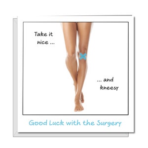 Carte de chirurgie de remplacement du genou - Get Well Soon Card, Operation Surgery Recovery, Felicitations Funny, humoristique, fun Recover - Female Wife