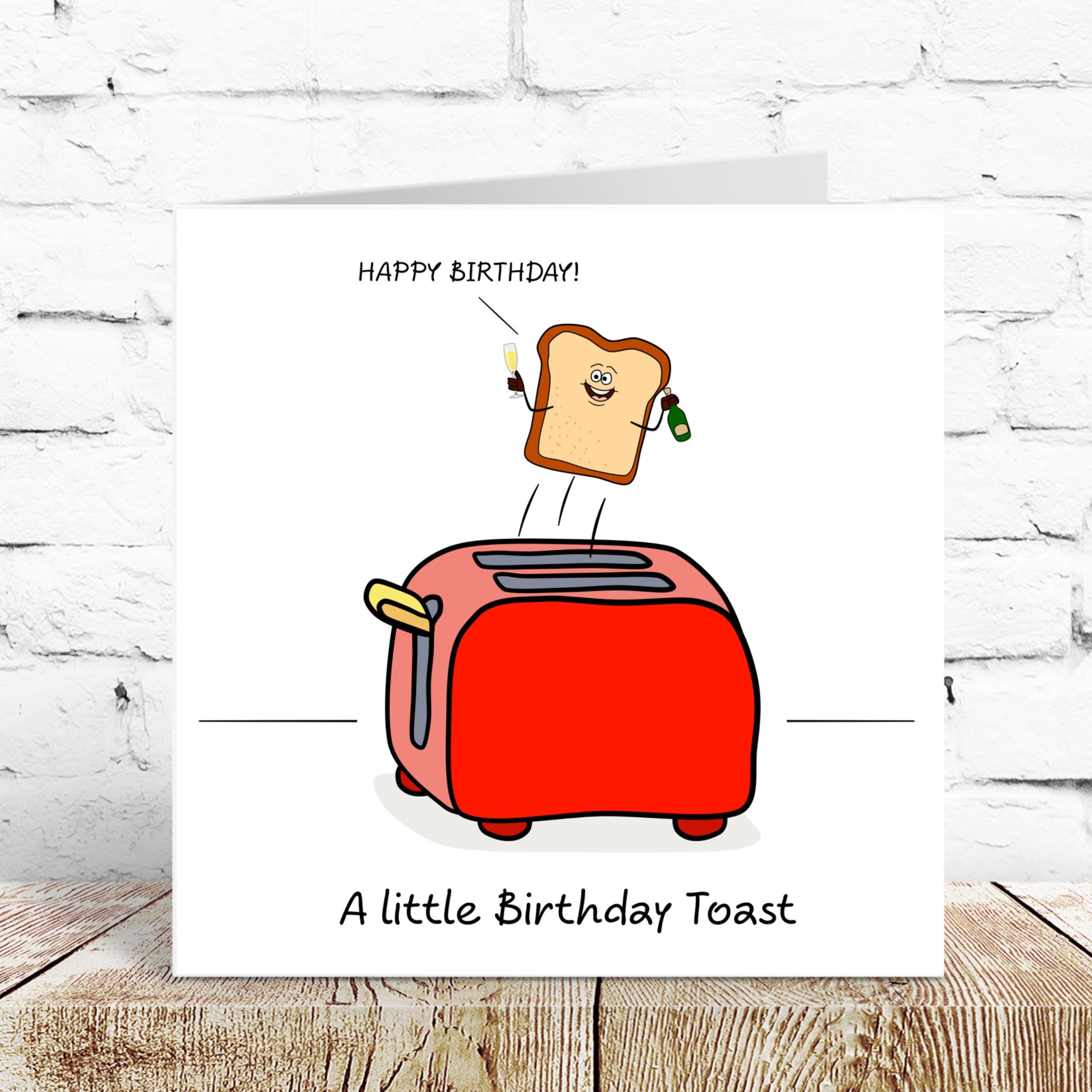 Punkcards Lustige Geburtstagskarte | „Here's A Toast To Your Birthday“ | Quadratisch | Für Sohn, Freund, Männer