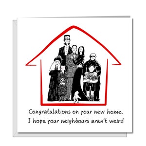 Carte NEW HOME - Félicitations pour l'achat d'une maison - pendaison de crémaillère - amis famille fils fille en premier - voisins étranges