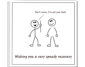 Back Surgery / Operation Card - Get Well Soon Card, Fast Recovery, Recover Quickly - Spine Disk Spinal