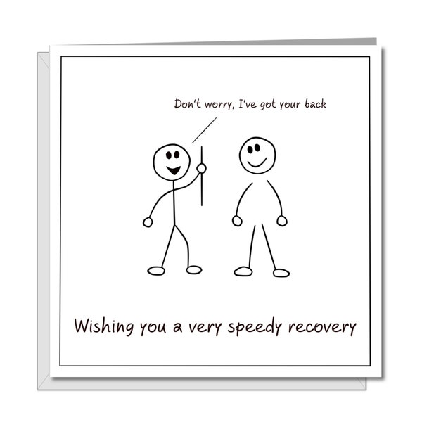 Back Surgery / Operation Card - Get Well Soon Card, Fast Recovery, Recover Quickly - Spine Disk Spinal