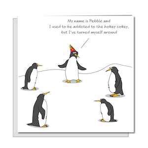 Carte d'anniversaire amusante avec des pingouins pour maman, épouse, papa, ami ou n'importe qui sens de l'humour - hokey cokey dansant animal AA Swizzoo