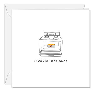 Félicitations, nouveau-né, carte chignon au four, enceinte, amie, soeur, épouse, fille, drôle, humoristique