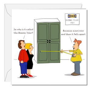 Lustige Geburtstagskarte für Mann, Papa, Frau, Mama, jeden Freund, Humor, Ikea, Möbel, Cartoon