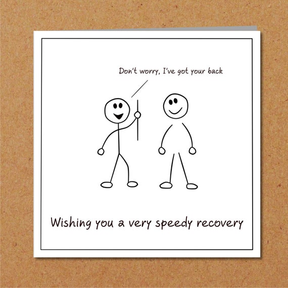 Back Surgery / Operation Card Get Well Soon Card Fast Etsy UK