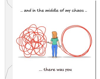 Friendship Support Card: Chaos and Order - Handmade 6" Card
