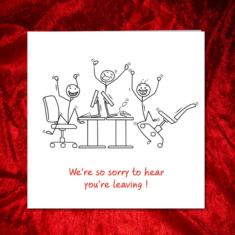 Leaving Job Work Card New Job Work Colleague Boss Employee Etsy UK