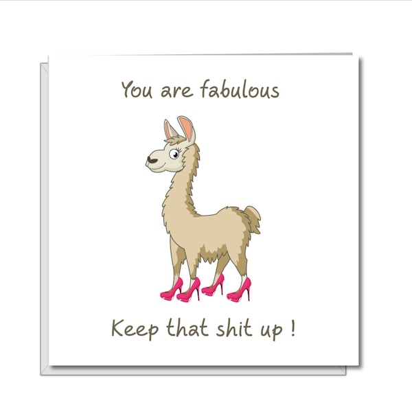 Girl friend Birthday Card, Girlfriend, Mum Mom, Best Friend Daughter, Special Friend Card BFF Card Funny Humorous Card Llama shoes.