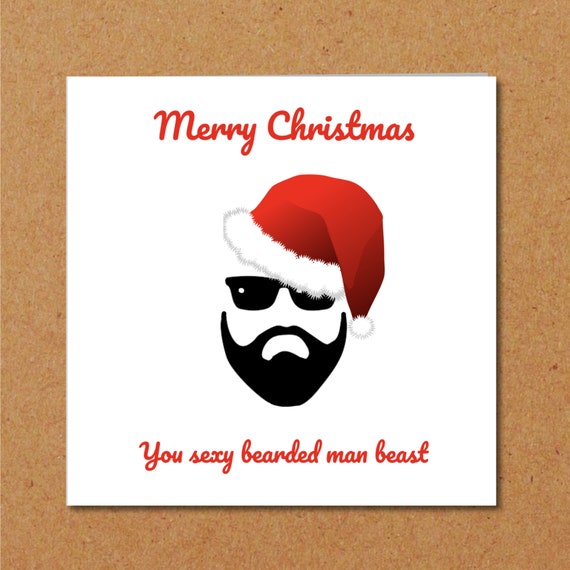 Sexy Beard Christmas Card for Boyfriend Husband Male Friend picture