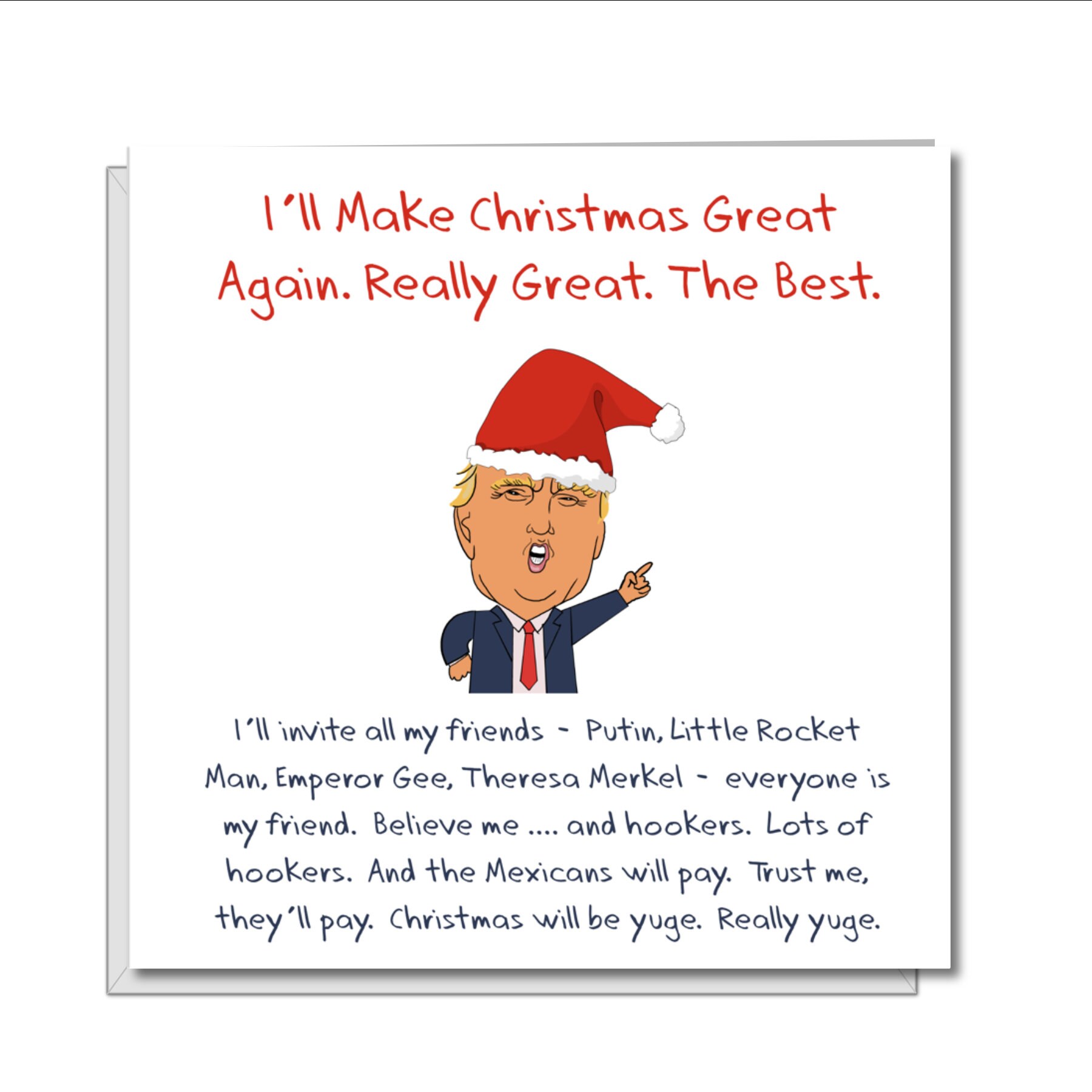 Donald Trump Christmas Card Funny Trump Card Great Again - Etsy UK