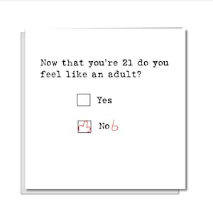 21st Birthday card congratulations 21 happy birthday. Funny rude card male boy