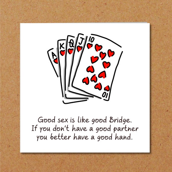 Funny Birthday Card Bridge Card Game Wife Husband Friend photo