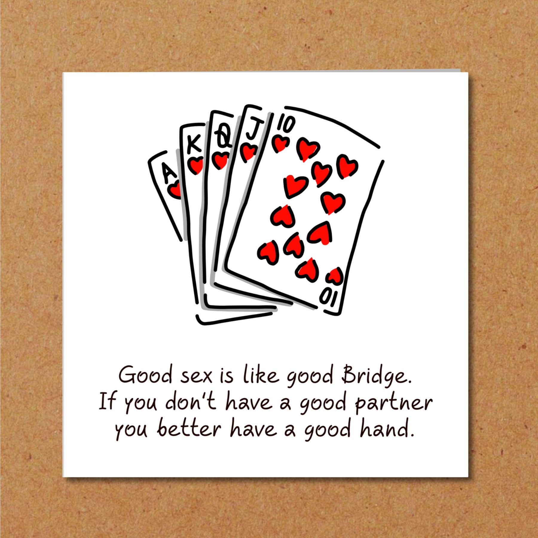 Funny Birthday Card Bridge Card Game Wife Husband Friend