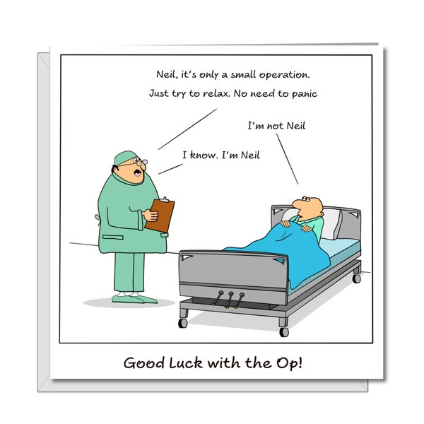Funny Card for Hip / Knee Surgery / Operation Card - Get Well Soon Card - Quick Recovery, Congratulations -  Hospital Humorous / Humour